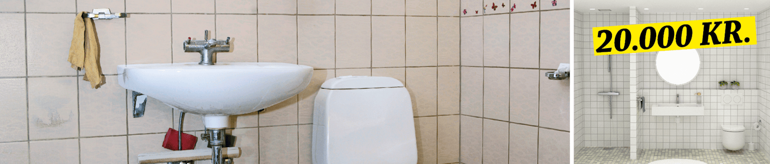 Nytt bad med tre forskjellige budsjett